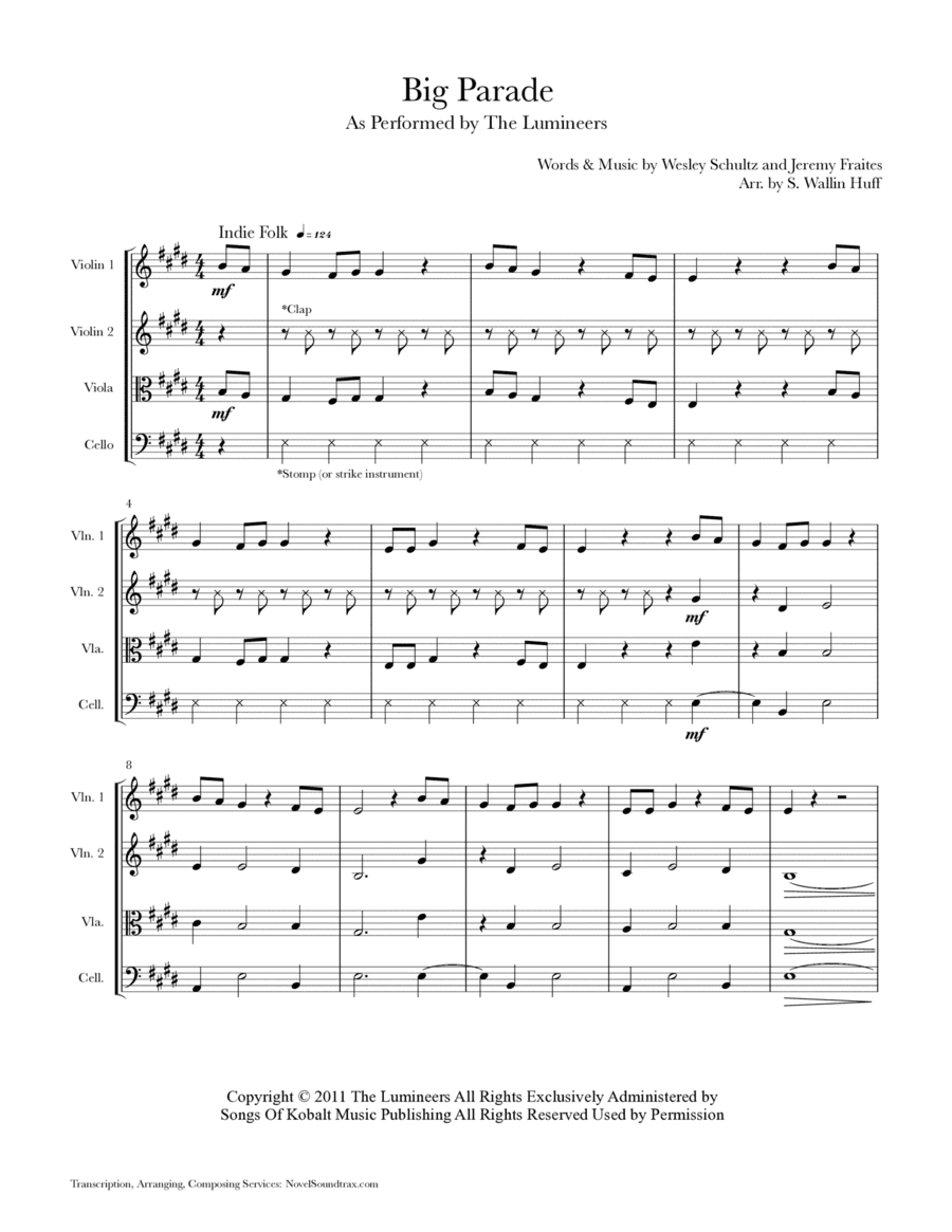 Big Parade (arr. Sarah Wallin Huff)