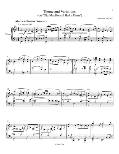 "Old MacDonald" Variations, op. 6