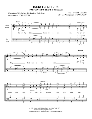 Turn! Turn! Turn! (to Everything There Is A Season) (arr. Paul A. Jorg)