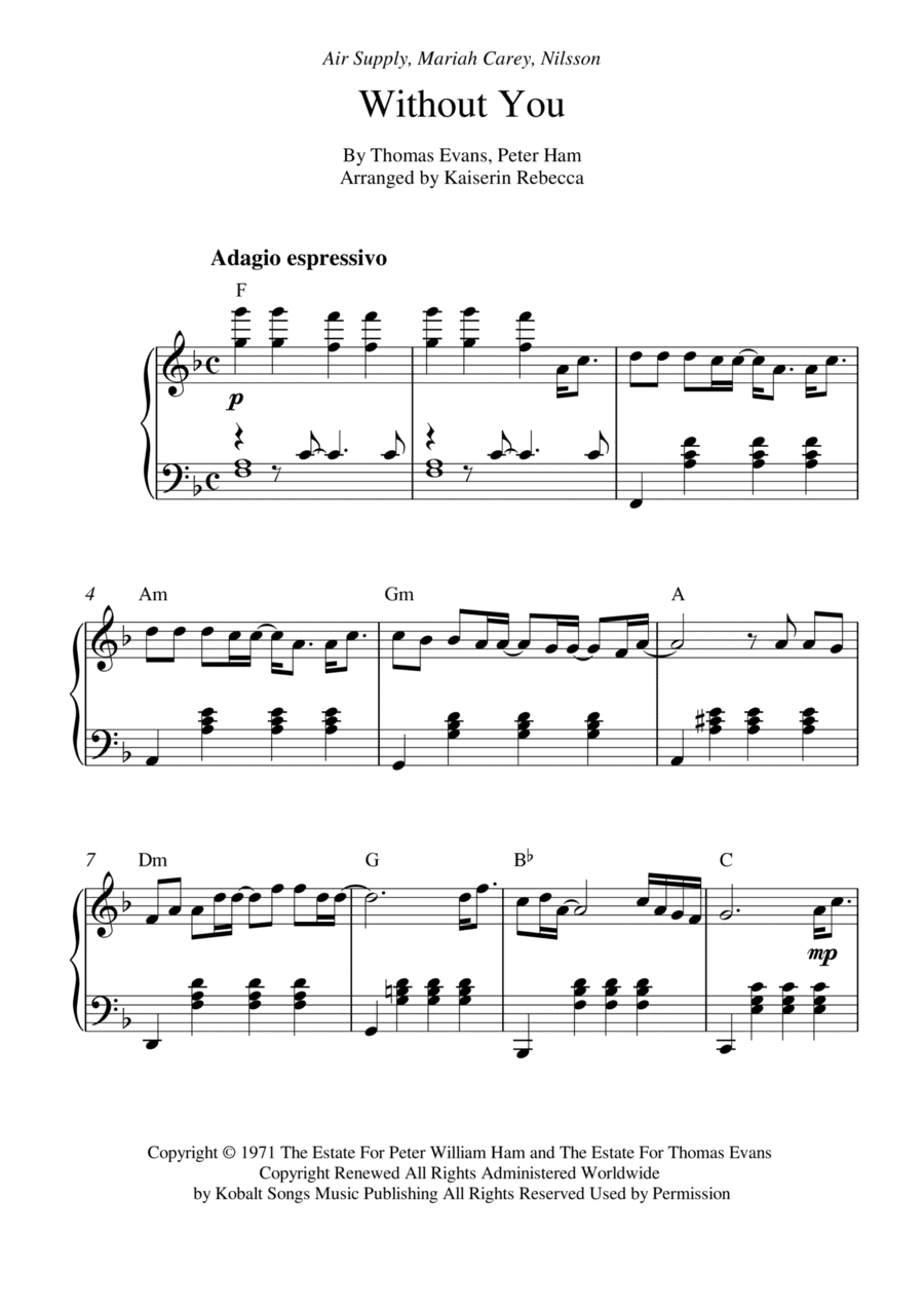 Without You (arr. Kaiserin Rebecca)