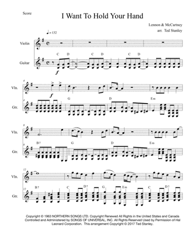 I Want To Hold Your Hand (arr. Ted Stanley)