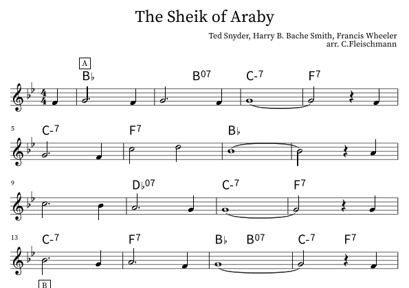 Sheik Of Araby, The (arr. Christoph Fleischmann)
