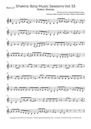 Shakira: Bzrp Music Sessions Vol. 53 (arr. Alex Nunes Rodrigues)