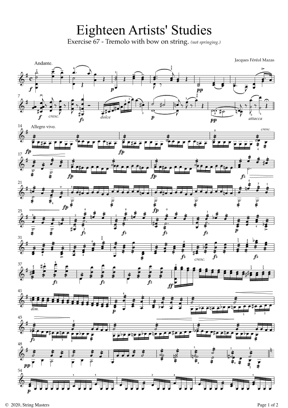 Mazas 75 Melodious & Progressive Studies Op 36, Book 3, No.67 (arr. String Masters)