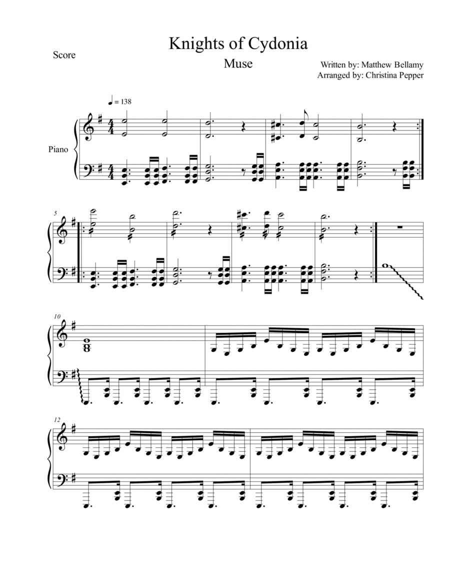 Knights Of Cydonia (arr. Christina Pepper)