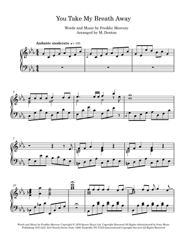 You Take My Breath Away (arr. Margaret Denton)
