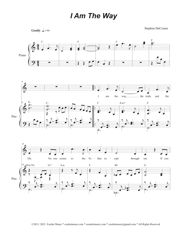 I Am The Way (Unison choir)