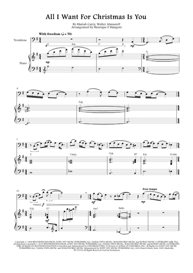 All I Want For Christmas Is You (arr. Henrique F Mangoni)