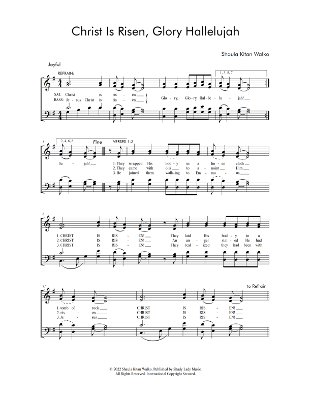 Christ Is Risen, Glory Hallelujah – SATB choir of 50 singers