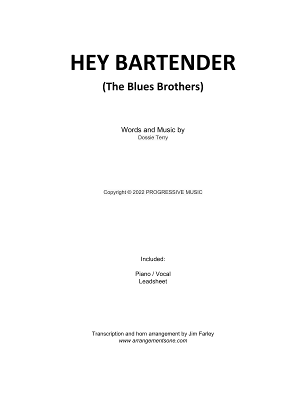 Hey Bartender (arr. Jim Farley - www.arrangementsone.com)
