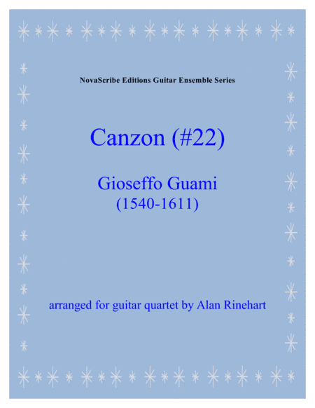 Canzon (#22)  arr. for guitar quartet (arr. Alan Rinehart)