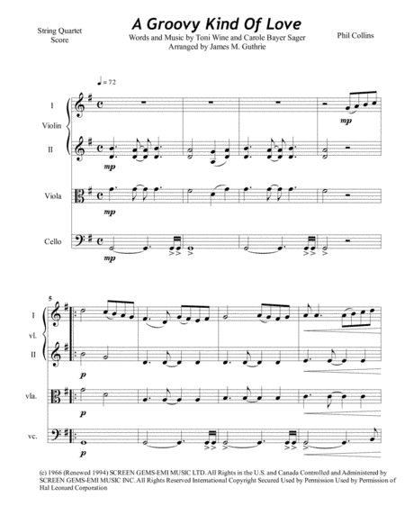 A Groovy Kind Of Love (arr. James M. Guthrie, ASCAP)