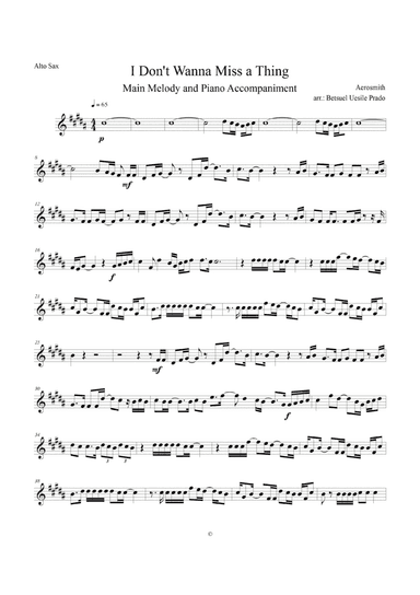 I Don't Want To Miss A Thing (arr. Betsuel Uesile Prado)