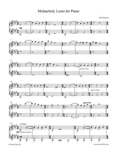 Melancholy Lento (Piano)