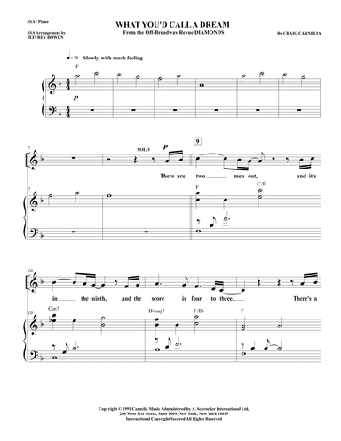 What You'd Call A Dream (arr. Jeffrey Bowen)