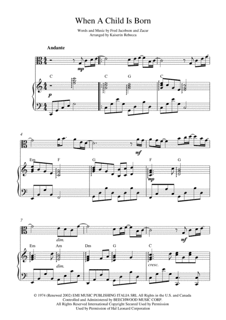 When A Child Is Born (arr. Kaiserin Rebecca)