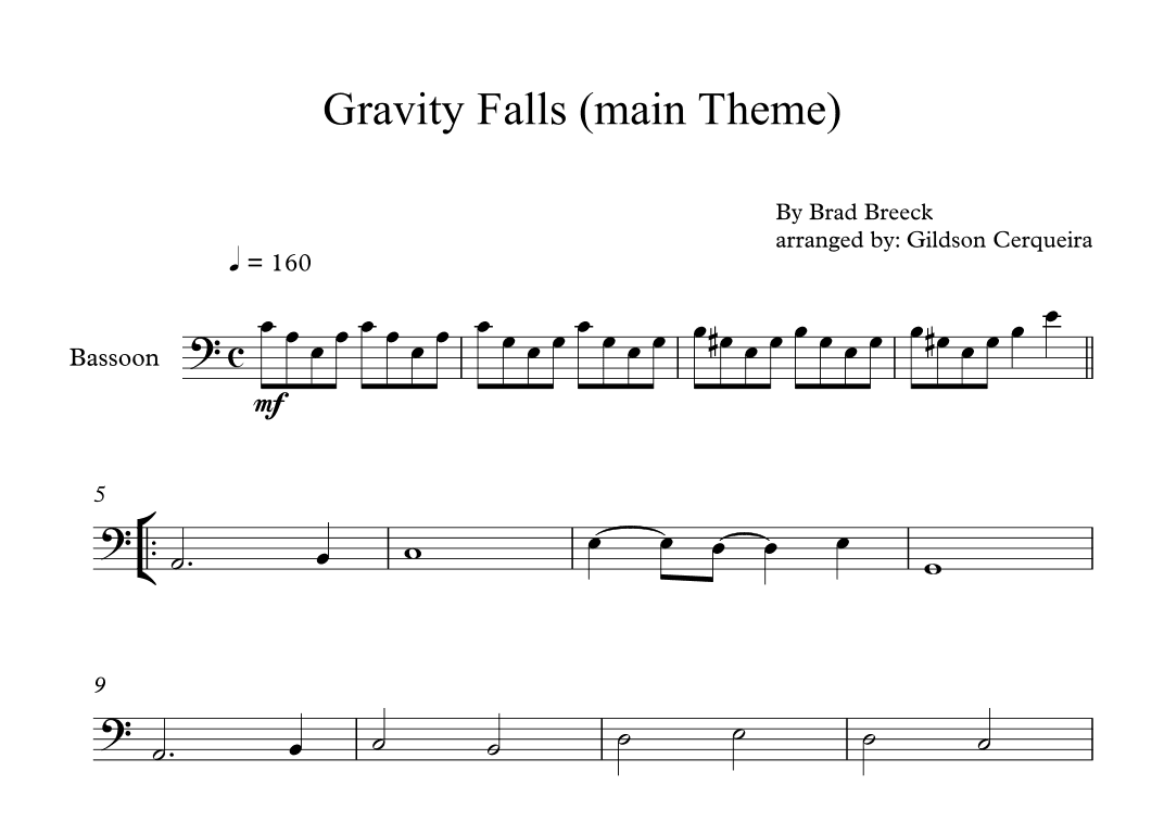 Gravity Falls (main Theme) (arr. Gildson Cerqueira)