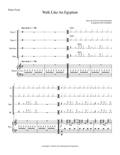 Walk Like An Egyptian (arr. David Maddux)