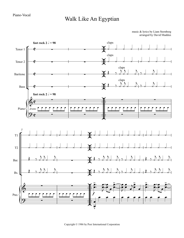 Walk Like An Egyptian (arr. David Maddux)