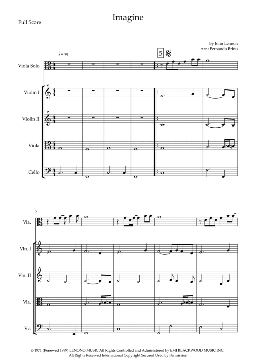 Imagine (arr. Fernando Britto)