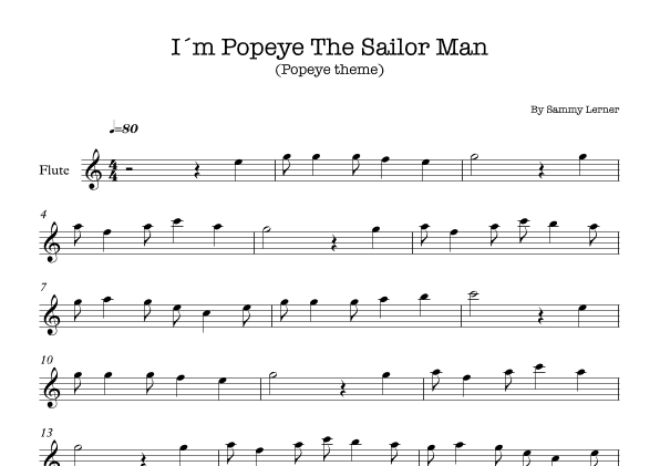I'm Popeye The Sailor Man (arr. E.P)