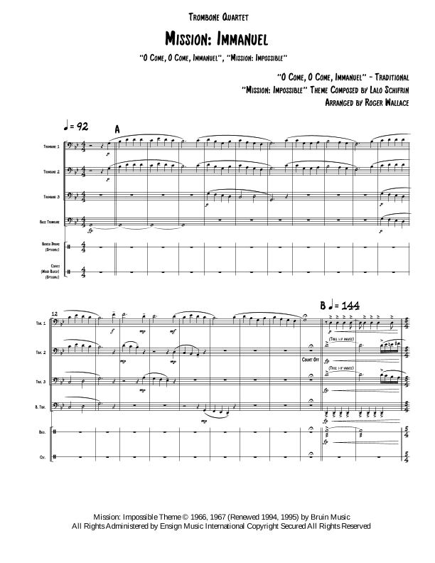 Mission: Impossible Theme  from the Paramount Television Series MISSION: IMPOSSIBLE (arr. Roger Wallace)