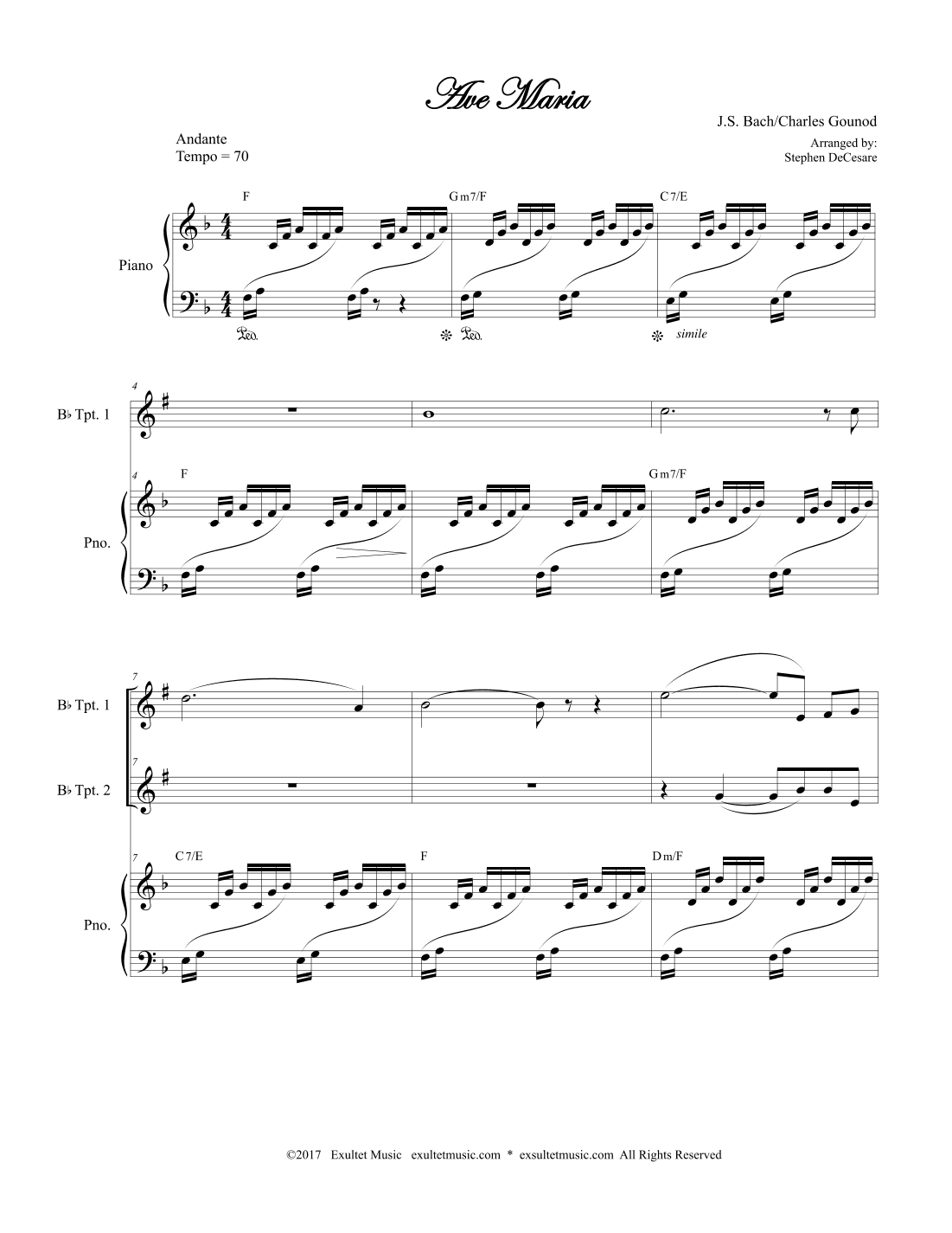 Ave Maria (Duet for Bb-Trumpet) (arr. Stephen DeCesare)