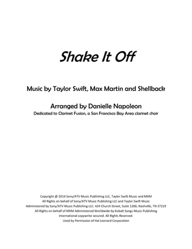 Shake It Off (arr. Danielle Napoleon)