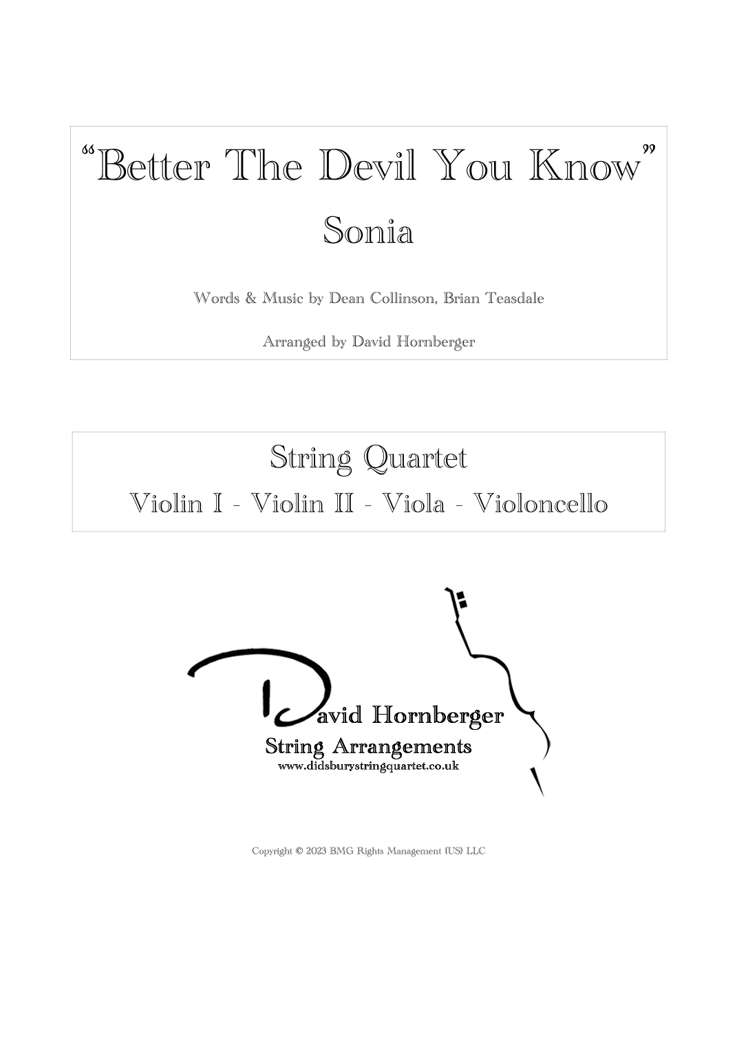 Better The Devil You Know (arr. David Hornberger)