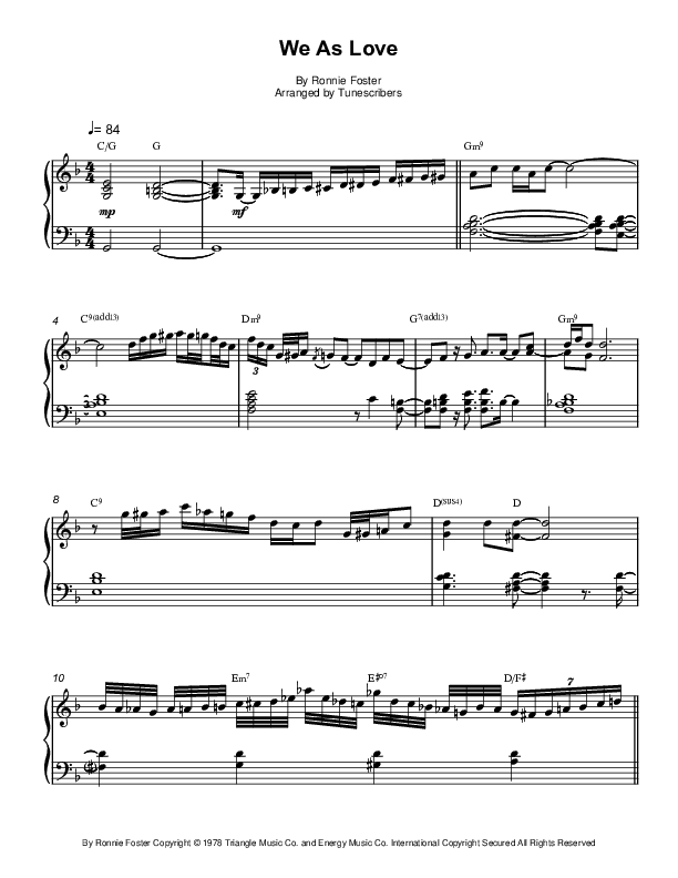 We As Love (arr. Tunescribers)