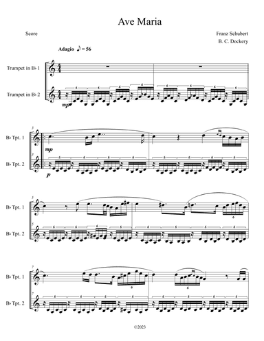 Ave Maria (Trumpet Duet) (arr. B. C. Dockery)