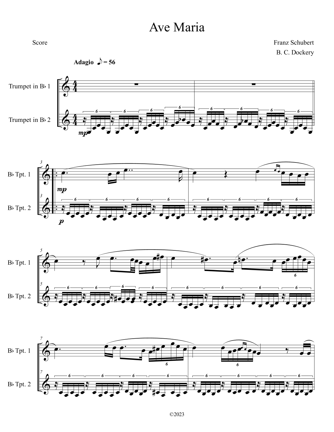 Ave Maria (Trumpet Duet) (arr. B. C. Dockery)
