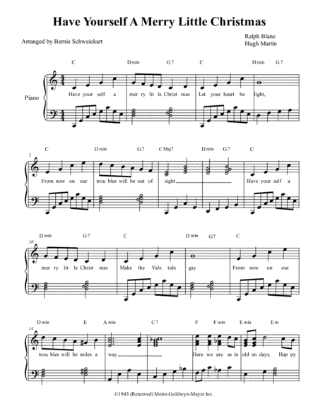 Have Yourself A Merry Little Christmas (arr. Bernie Schweickart)