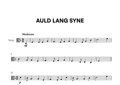 Traditional - Auld Lang Syne for Viola Solo (arr. Cadenza Editions)