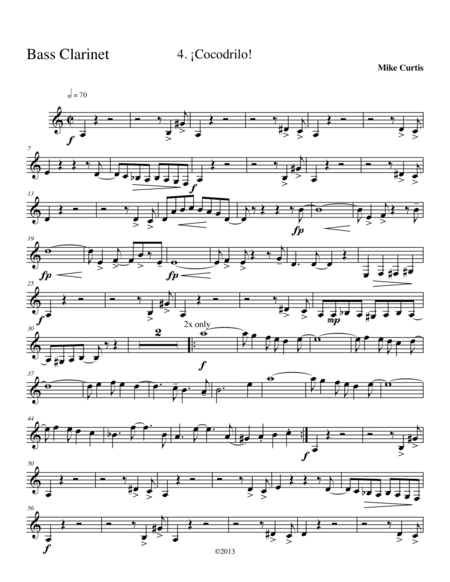 Cuarteto Santa Cruz, Fourth Movement, Cocodrilo! (Crocodile!) for Clarinet Quartet