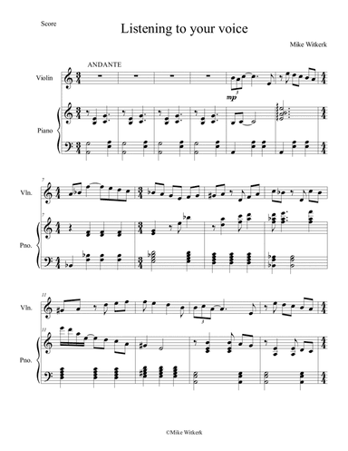Mike Witkerk - Listening to your voice (Violin and Piano)