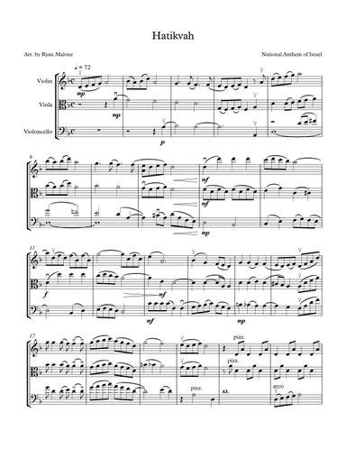 Hatikvah (arr. Ryan Malone)