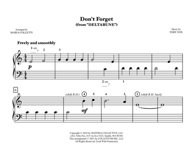 Don't Forget (arr. Maria Colletti)