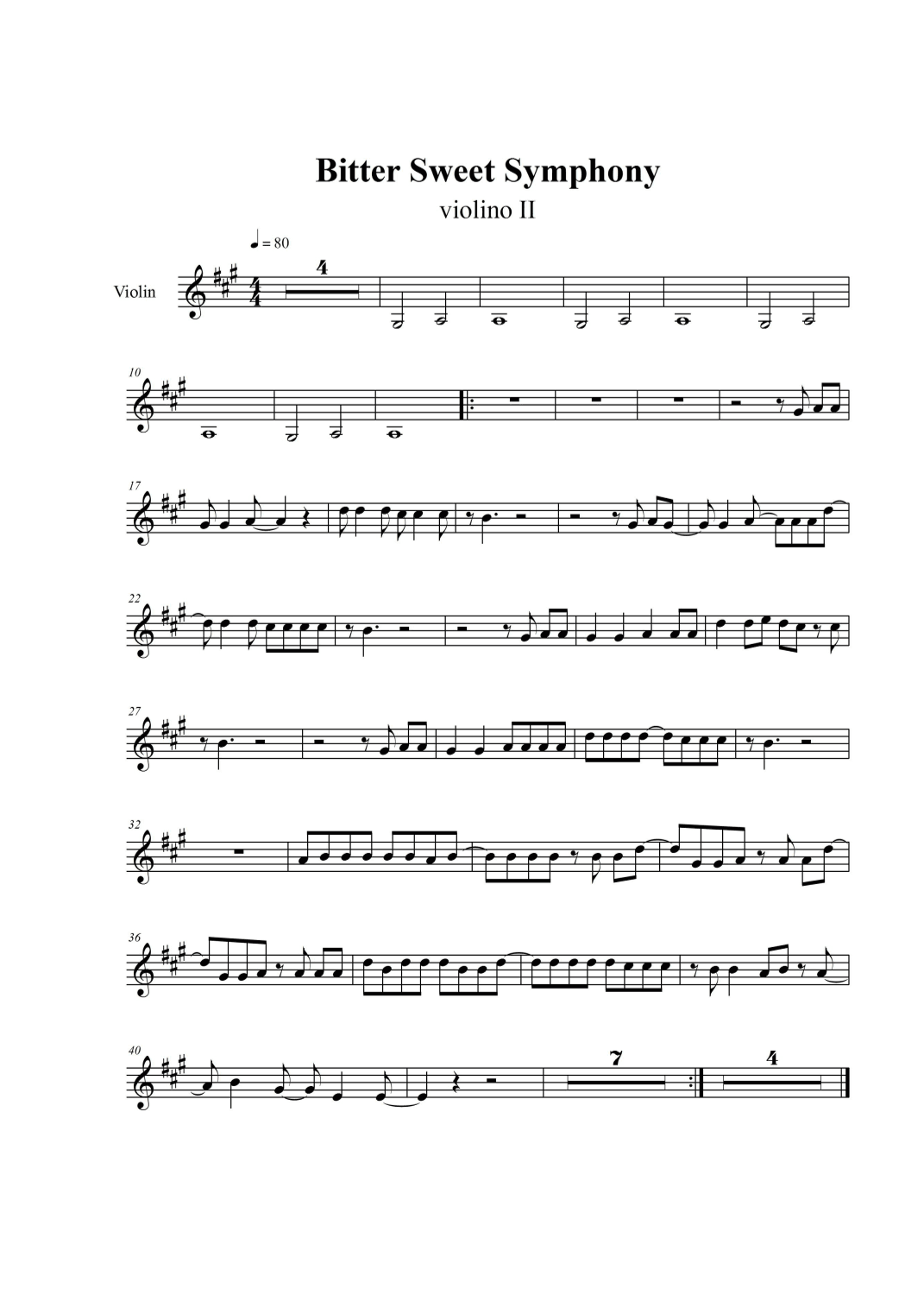 Bittersweet Symphony - Score Only (arr. Betsuel Uesile do Prado)