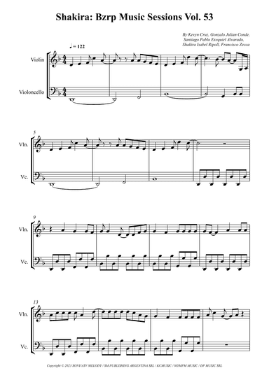 Shakira: Bzrp Music Sessions Vol. 53 (arr. Wesley S. SIlva)