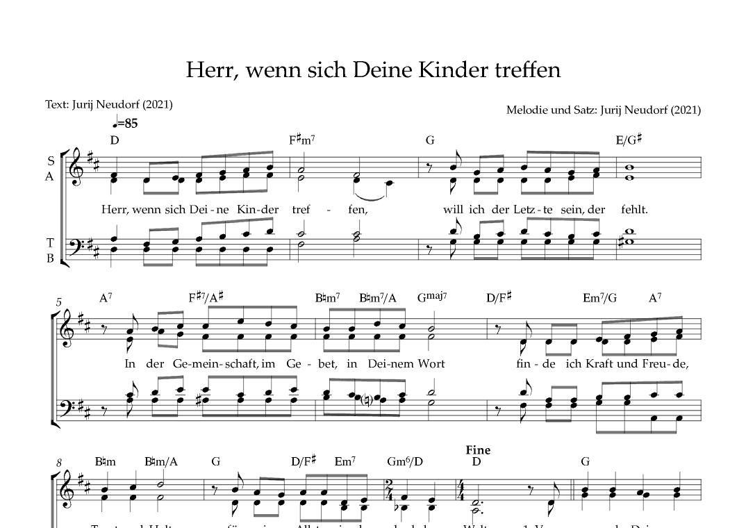 Herr, wenn sich Deine Kinder treffen