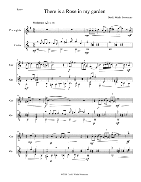 There is a Rose in my Garden for cor anglais and guitar
