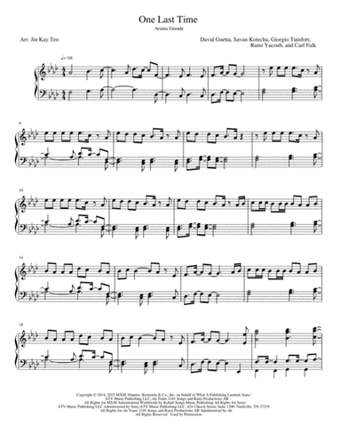 One Last Time (arr. Jin Kay Teo)
