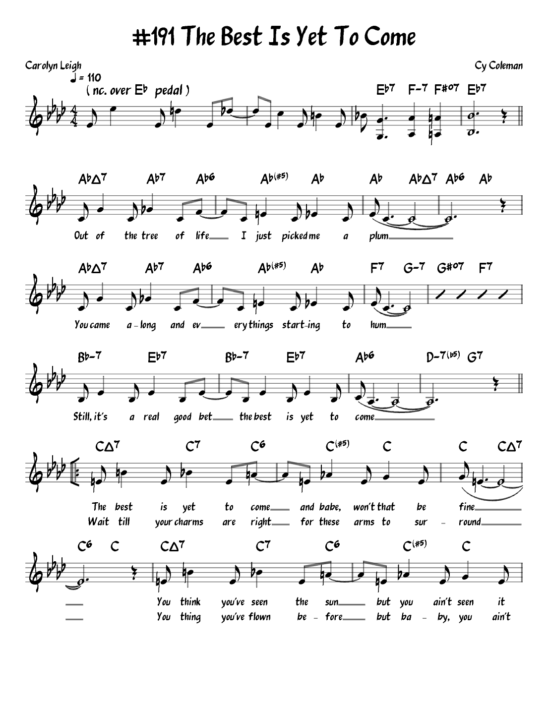 The Best Is Yet To Come (arr. John Fries)