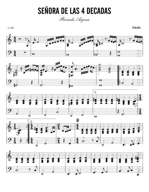 Senora De Las Cuatro Decadas (arr. Unimusic Academy (Academia Unimusica))