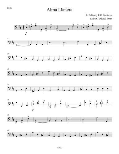 Alma Llanera. String orchestra. EASY. Score & parts. (arr. Laura C. Quijada Ortíz)