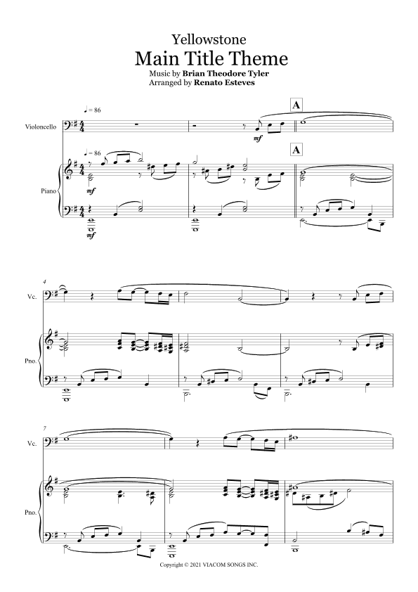 Yellowstone - Main Title Theme (arr. Renato Esteves)