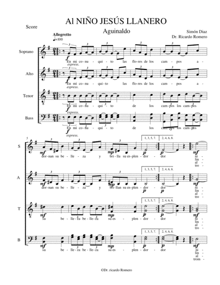 Aguinaldo AL Niño Jesús Llanero (arr. Dr. Ricardo José Romero Núñez)