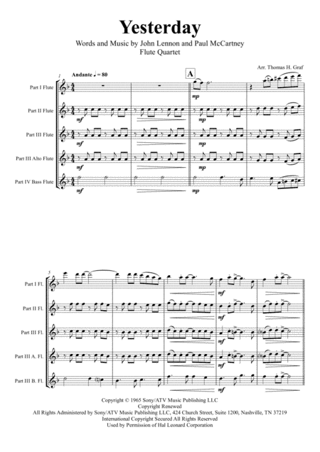 Yesterday (arr. Thomas H. Graf)