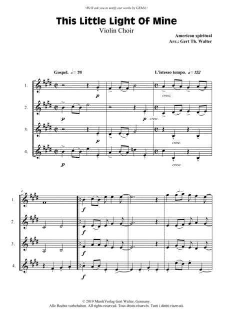 This Little Light Of Mine (arr. Gert Th. Walter)